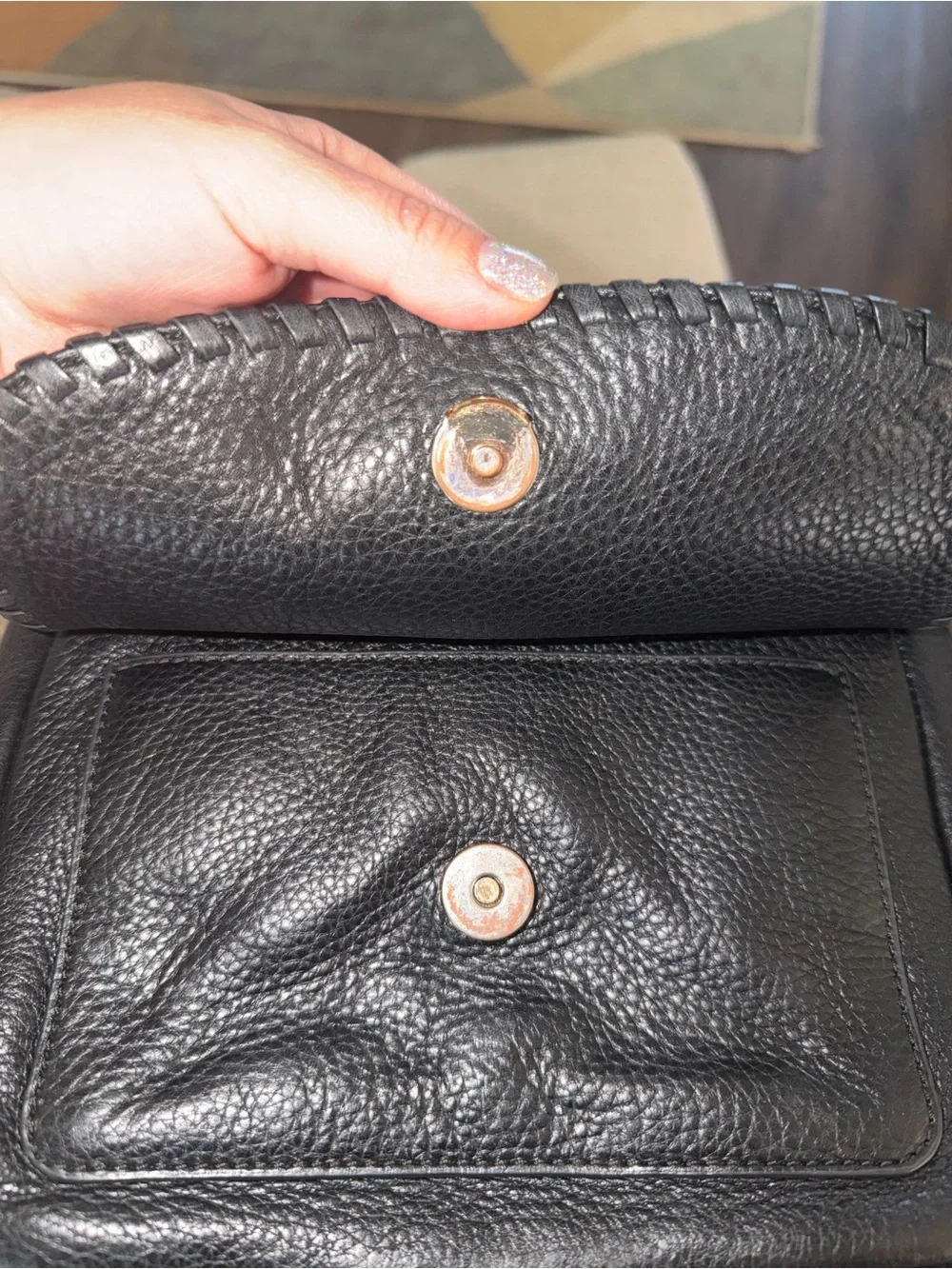 Tory Burch Marion Mini Black Soft Pebbled Leather Crossbody
